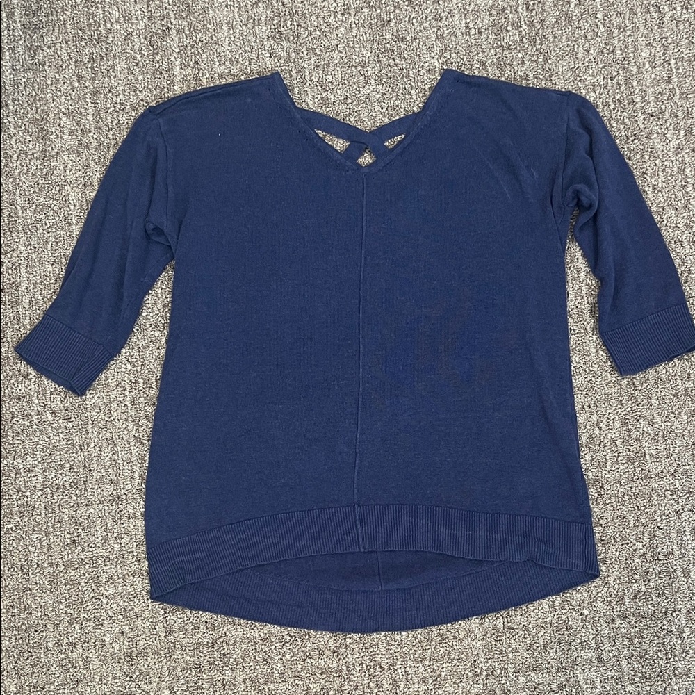 Chico's Navy V-Neck Sweater